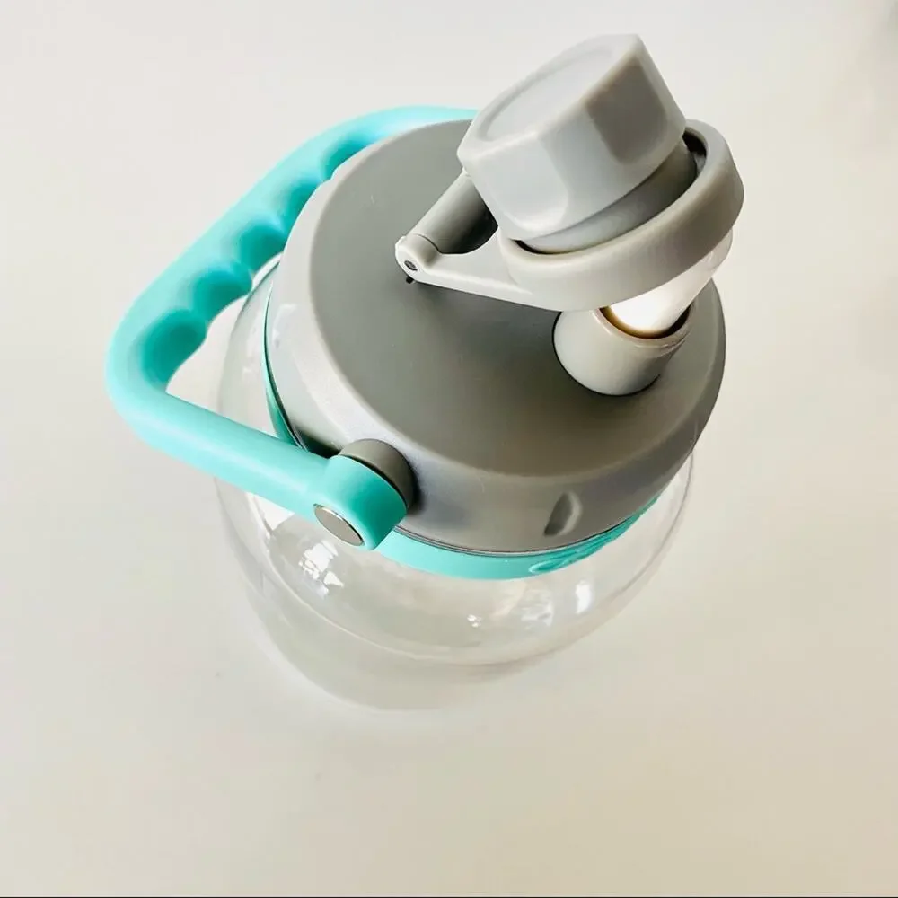 NEW ASOBU The Mint Juggler Bottle Green Turquoise Grey Water Travel Jug Straw